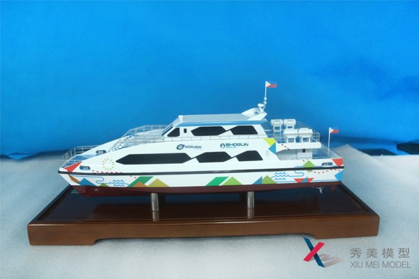船舶模型，28米雙體船模型，3D打印游船模型